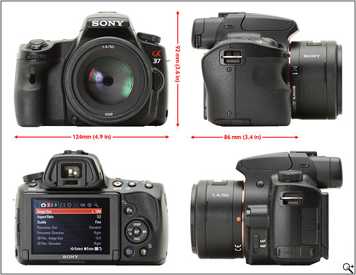 Sony A37 Вид спереди фотоаппарата А37